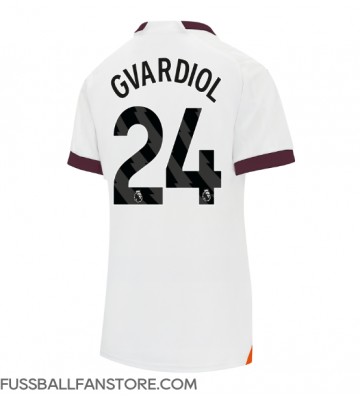 Manchester City Josko Gvardiol #24 Replik Auswärtstrikot Damen 2023-24 Kurzarm